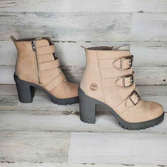 Timberland Women's Lana Point Boot Buckled Light Taupe Nubuck A5MPR Size 9.5 - Picture 5 of 16